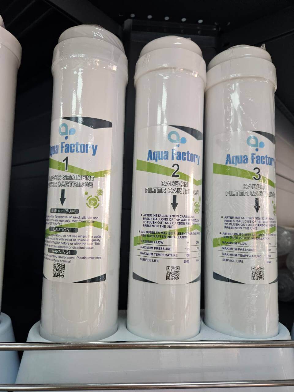 Aqua Factory 3'lü İnline Su Arıtma Filtre Değişim Seti (PP + Karbon + Karbon)